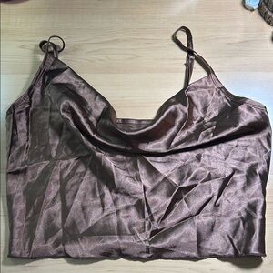 Satin Brown Cami Top